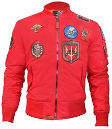 Бомбер Top Gun MA-1 Nylon Bomber Jacket with Patches (red) TGJ1540P